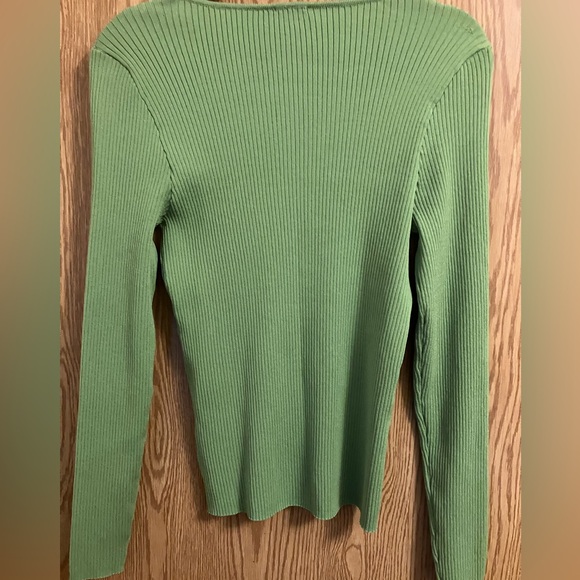 INC International Concepts Green Chain Detail Sweater Long Sleeve Size Large - Picture 5 of 7